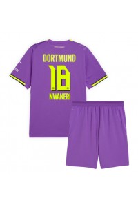 Borussia Dortmund Ethan Nwaneri #18 Jalkapallovaatteet Lasten Kolmas peliasu 2026-27 Lyhythihainen (+ Lyhyet housut)